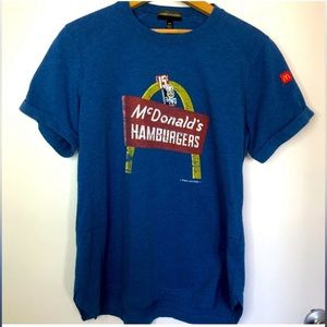 McDonald's Graphic t-shirt vintage inspired golden arches tee, blue with logo